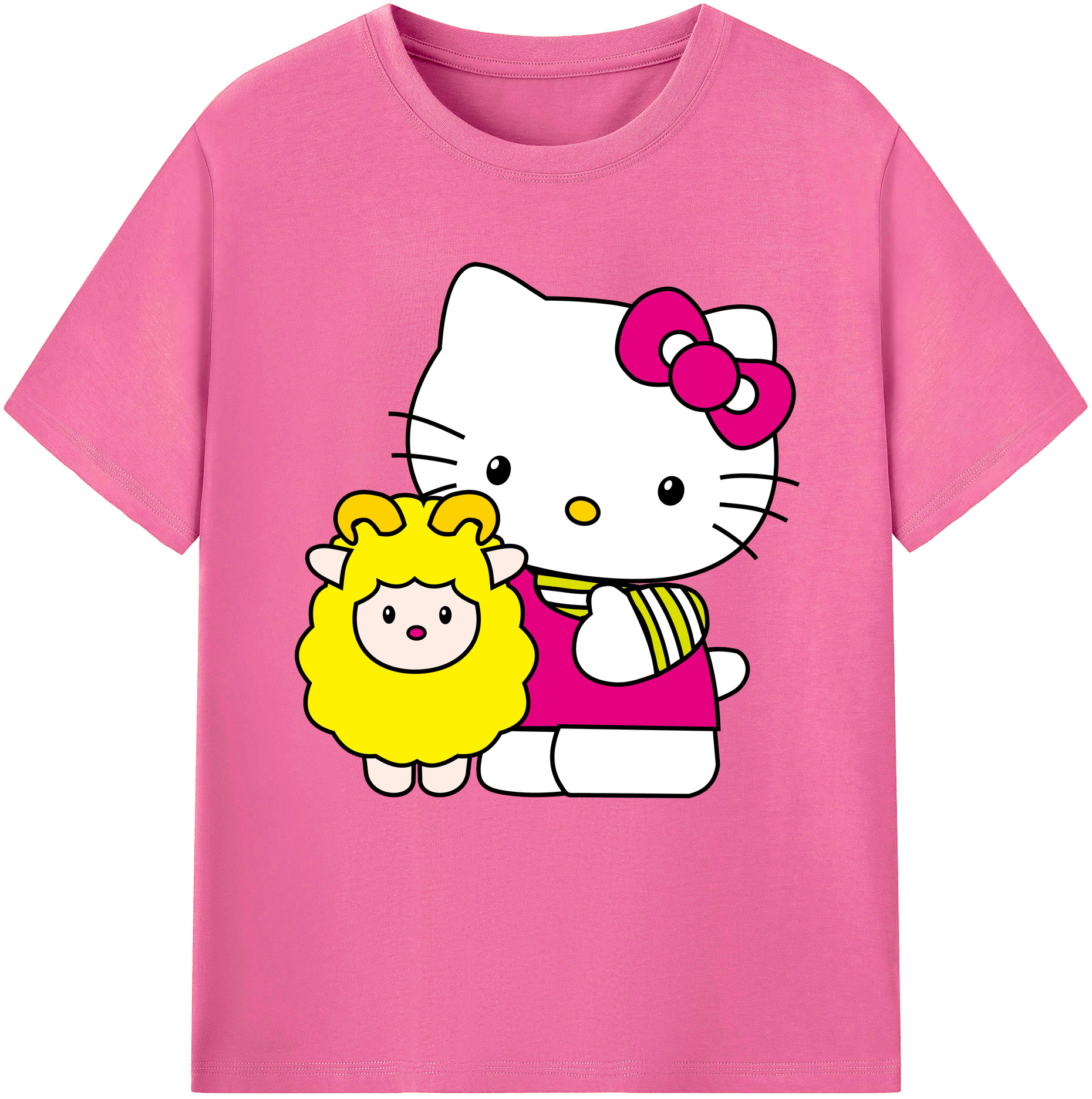 （画像用） Hello Kitty ハローキティ レディースカジュアルプリントTシャツ（綿100％）